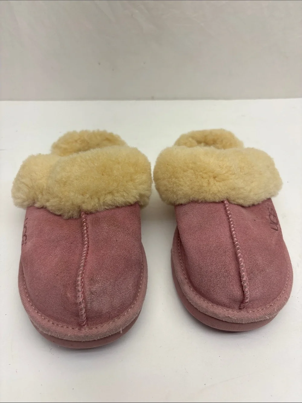 Ugg Cozy Shearling-Lined Pink Slippers, size 12 for toddler girl, box 44